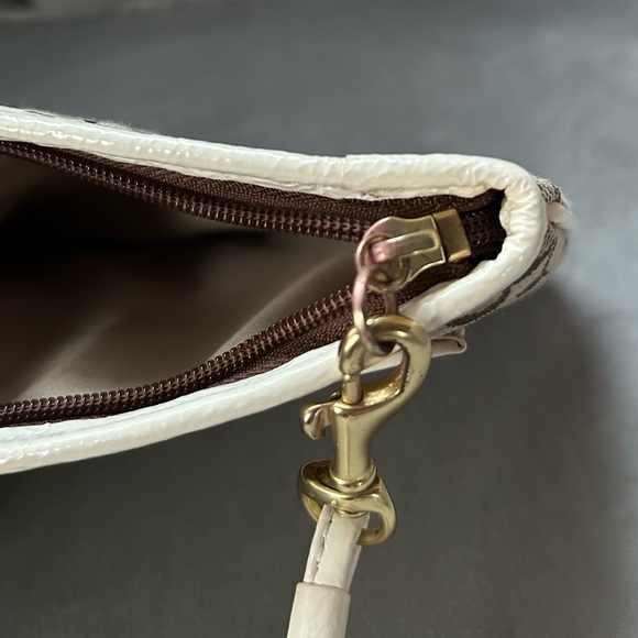 Coach Monogram Brown and Cream Wristlet - Picture 4 of 9